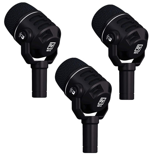 Electro-Voice ND46 Supercardioid Dynamic Instrument & Drum Mic 3-Pack - ProSound and Stage Lighting