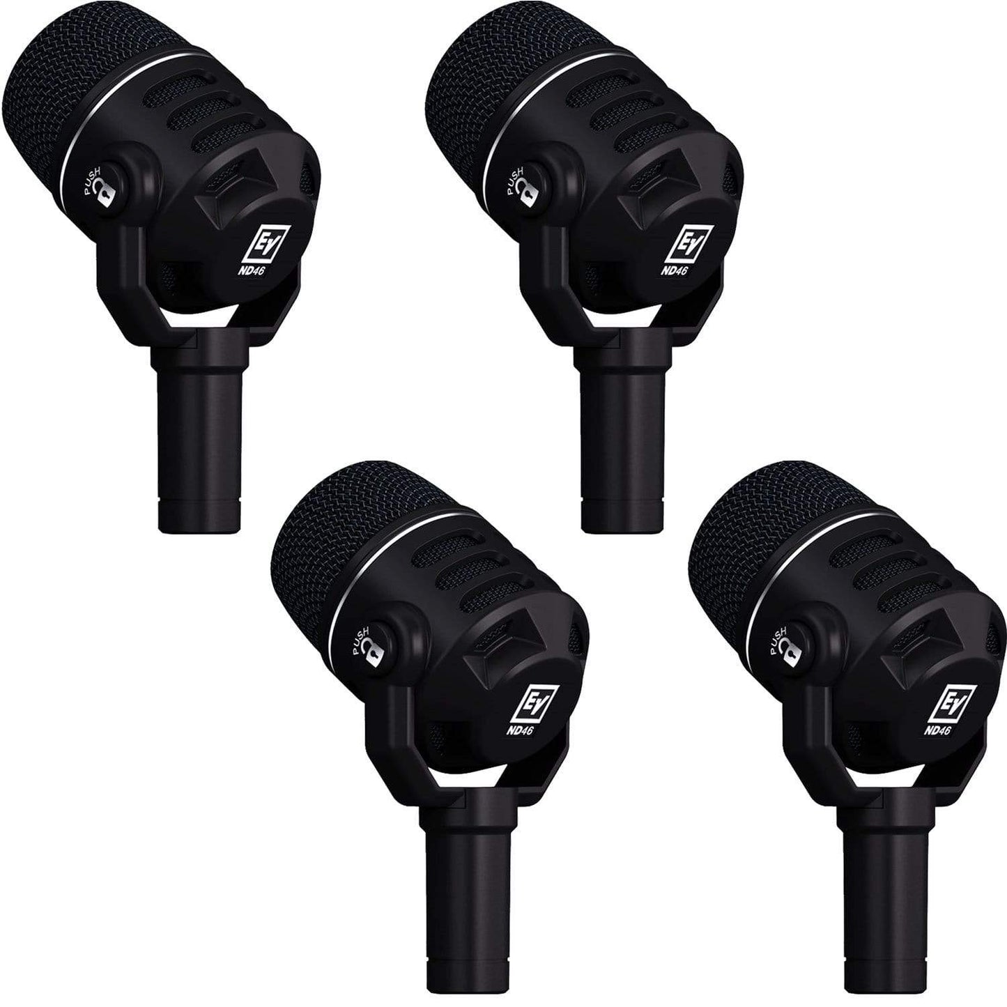 Electro-Voice ND46 Supercardioid Dynamic Instrument & Drum Mic 4-Pack - ProSound and Stage Lighting