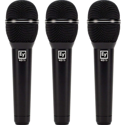 Electro-Voice ND76 Cardioid Dynamic Vocal Mic 3-Pack - ProSound and Stage Lighting
