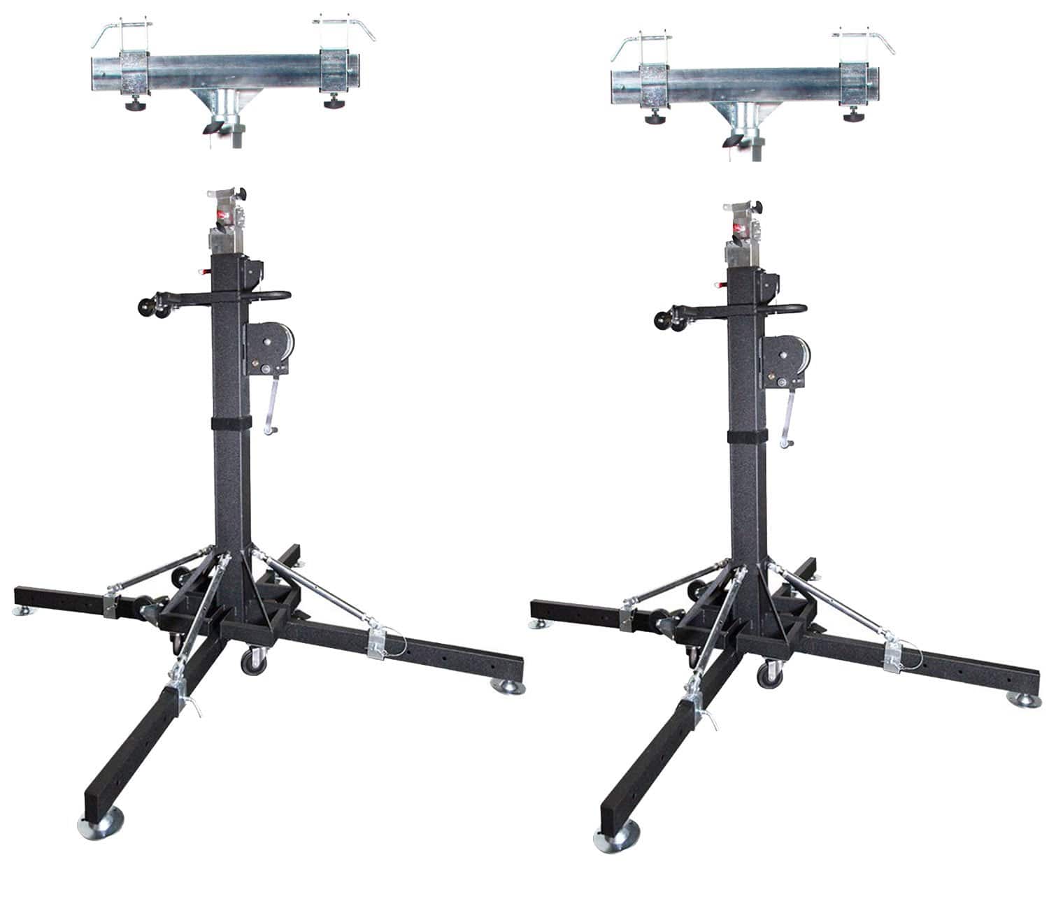 Global Truss ST-180 Crank Stand 2-Pack with Adapters - ProSound and Stage Lighting