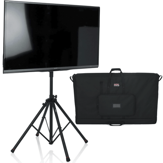 Gator GFW-AV-LCD-25 Quad Leg Stand with LiftEEZ & LCD Tote 50 Bag - ProSound and Stage Lighting