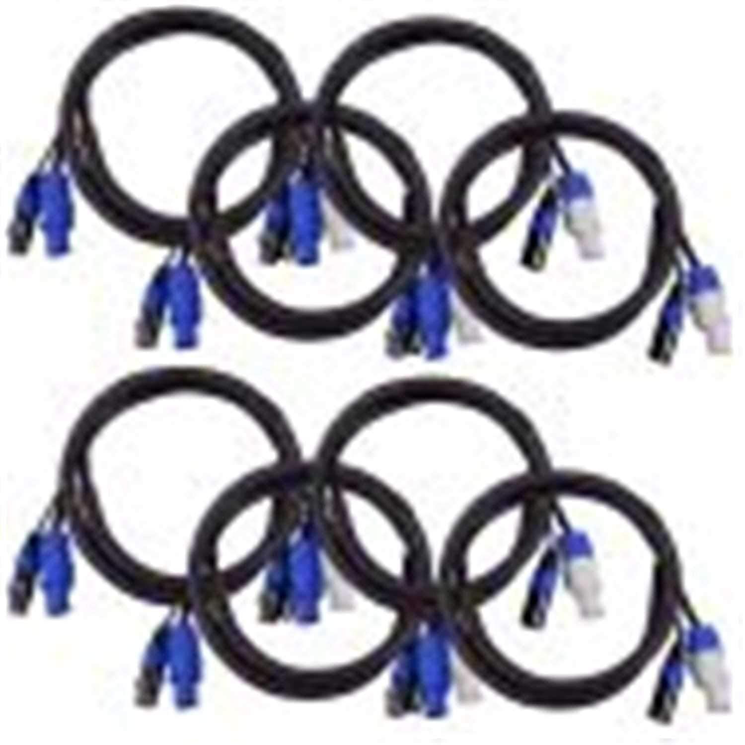 Blizzard 6Ft PowerCon 3-Pin DMX Combo Cable 8-Pack - ProSound and Stage Lighting