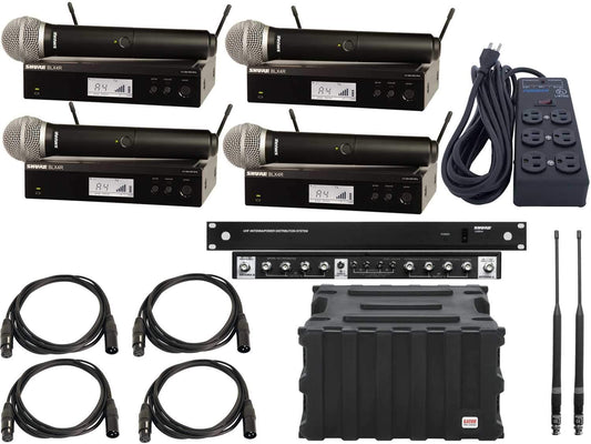 Shure BLX 4-Channel Complete Wireless Handheld Mic Package - ProSound and Stage Lighting