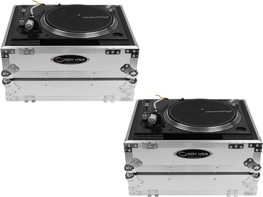 Odyssey FZ1200WT White 1200-Style Turntable Case 2-Pack - ProSound and Stage Lighting