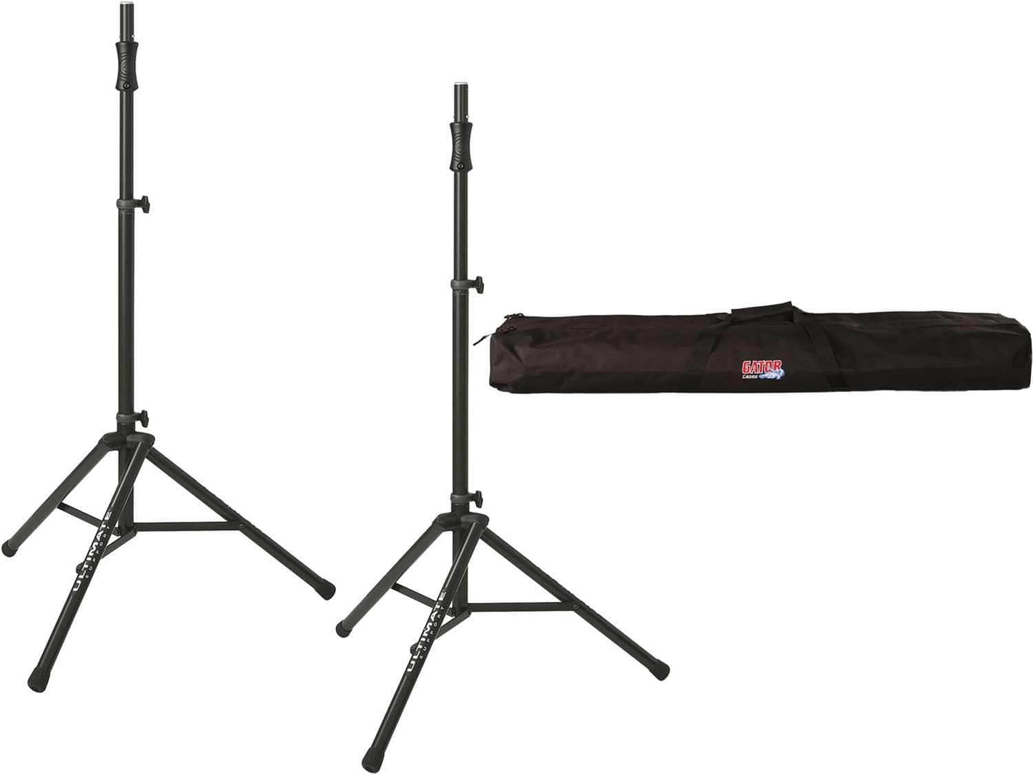 Ultimate TS-100 Speaker Stand Pair with Gator Carry Bag - ProSound and Stage Lighting