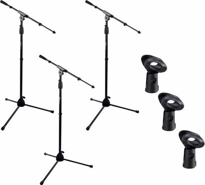 Gator GFW-MIC-2020 Mic Stand 3-Pack with GFW Mic Clips - ProSound and Stage Lighting