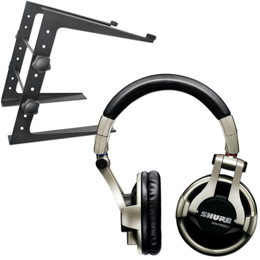 Shure SRH750DJ Headphone And Laptop Stand Pack - ProSound and Stage Lighting