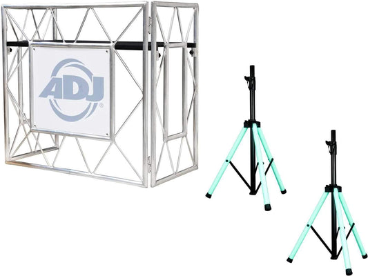 ADJ American DJ Pro Event Table with CSL 100 LED Speaker Stands - ProSound and Stage Lighting
