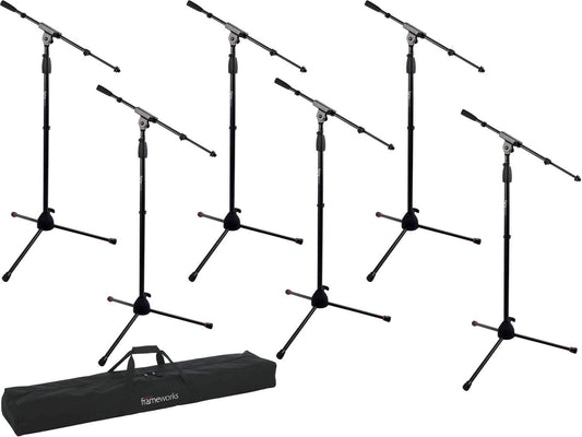 Gator GFW-MIC-2020 Mic Stand 6-Pack with Carry Bag - ProSound and Stage Lighting