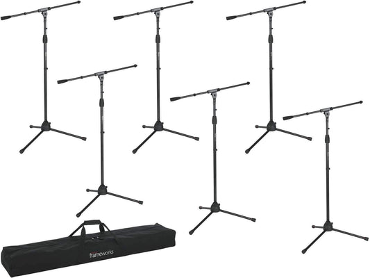 Gator GFW-MIC-2010 Mic Stand 6-Pack with Carry Bag - ProSound and Stage Lighting