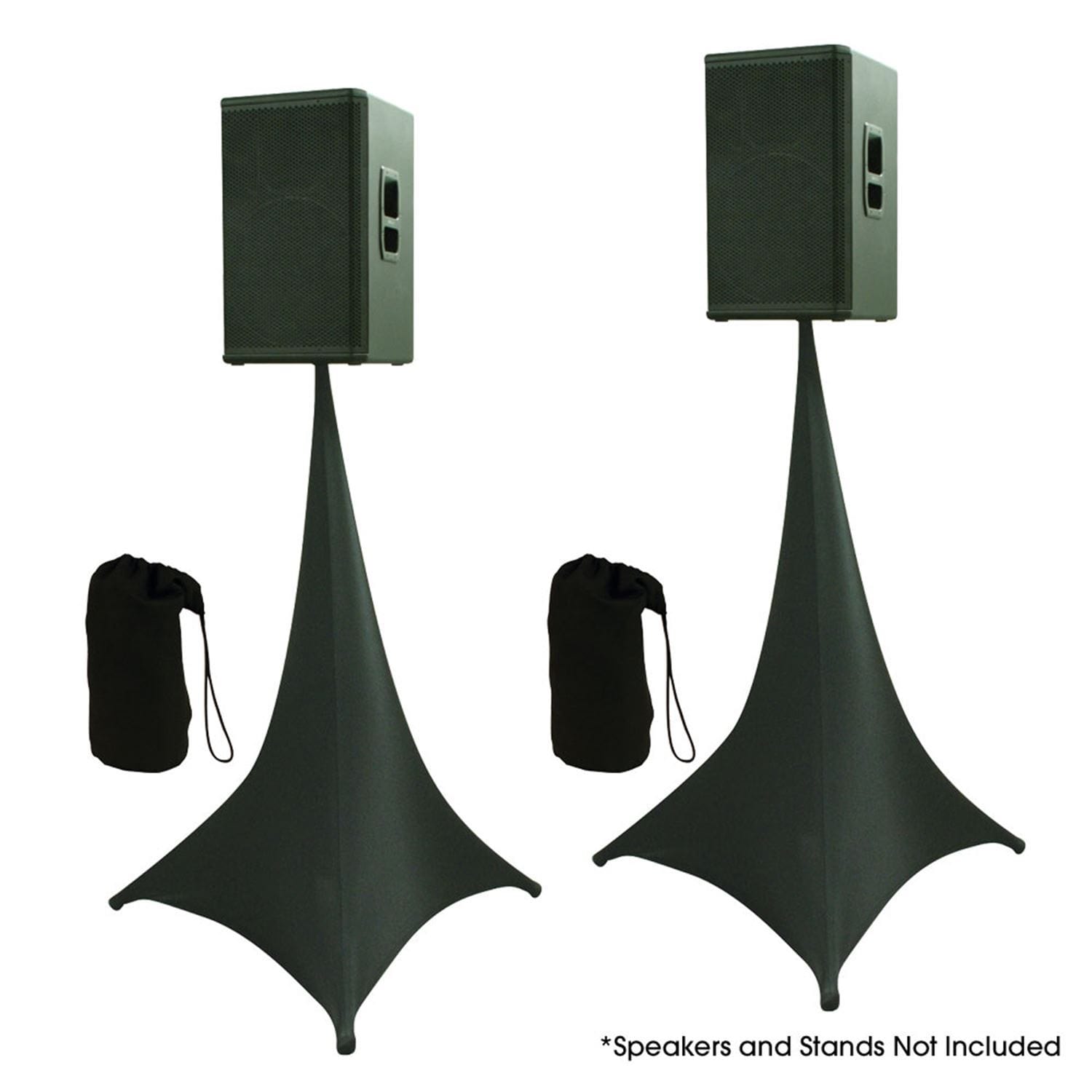 Tripod Speaker Stand Cover Twin Pack - Black - ProSound and Stage Lighting
