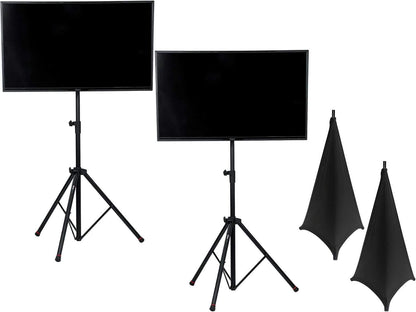 Gator Frameworks LCD Monitor Tripod Stand 2-Pack with Black Scrims - ProSound and Stage Lighting