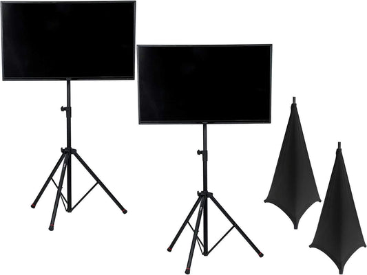 Gator Frameworks LCD Monitor Tripod Stand 2-Pack with Black Scrims - ProSound and Stage Lighting
