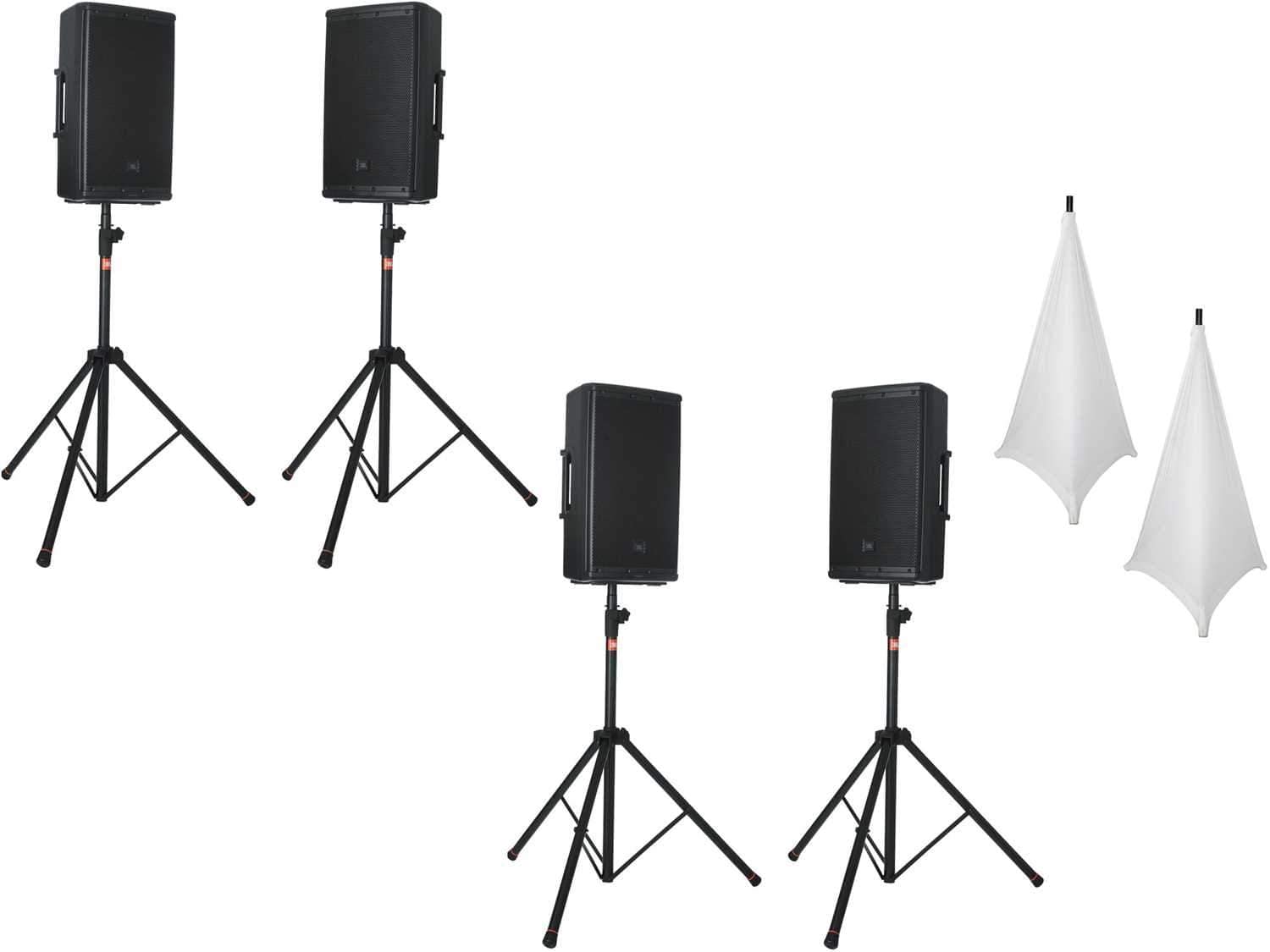 JBL Standard Speaker Stand 2-Pack with White Scrims - ProSound and Stage Lighting