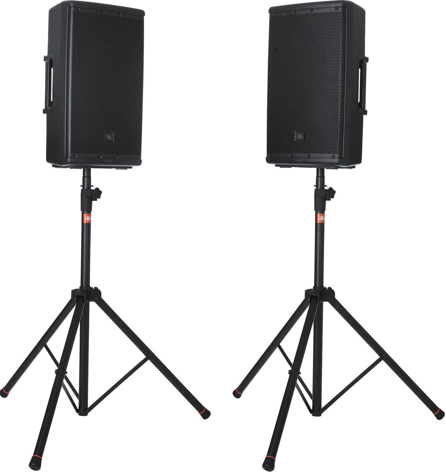 JBL Speaker Stand Pair with Bag & Black Scrims - ProSound and Stage Lighting