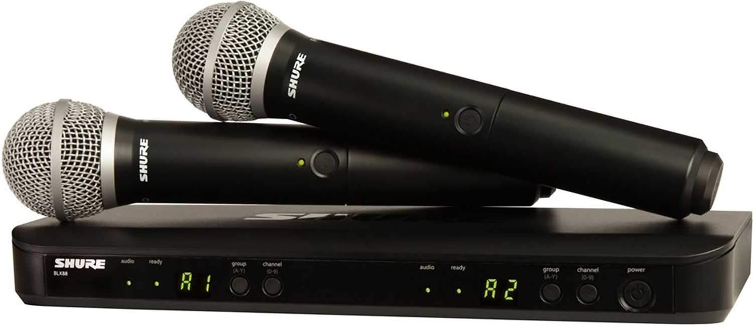 Shure BLX288/PG58-H9 Wireless Dual Handheld Mic System with Gator Bag - ProSound and Stage Lighting