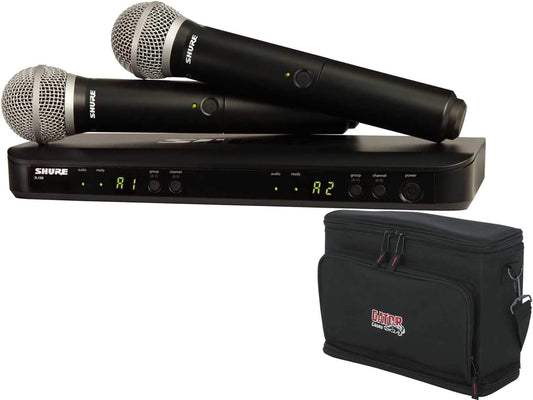 Shure BLX288/PG58-H10 Wireless Handheld Mics with Gator Bag - ProSound and Stage Lighting