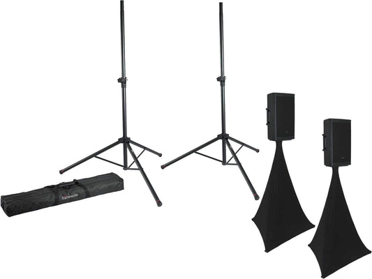 Gator Frameworks Speaker Stand Set with Black 360 Scrims - ProSound and Stage Lighting