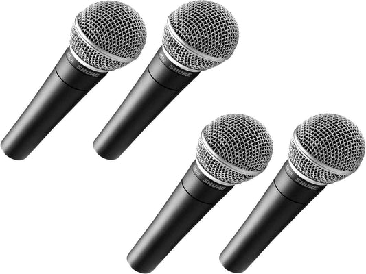 Shure SM58 Cardioid Dynamic Vocal Microphone 4-Pack - ProSound and Stage Lighting