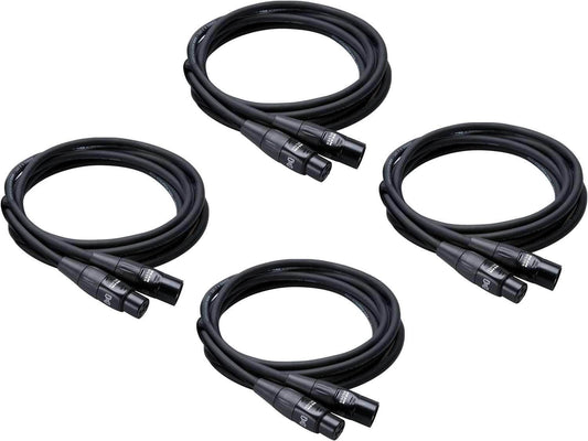 Hosa HMIC-010 10 Ft Rean XLR Mic Cable 4-Pack - ProSound and Stage Lighting