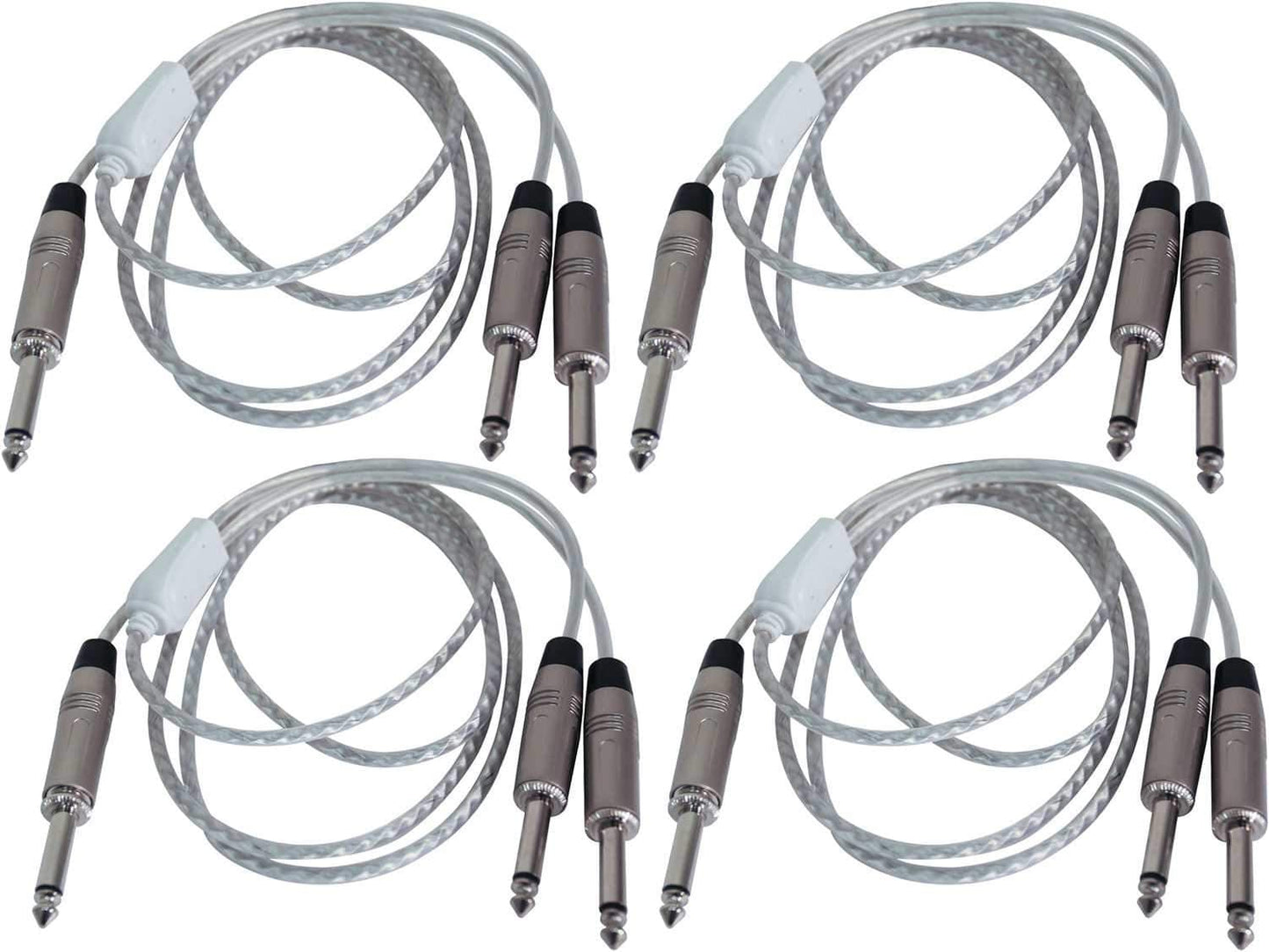 5ft Audio Cable 1/4 TS M to Dual 1/4 TS M 4-Pack - ProSound and Stage Lighting