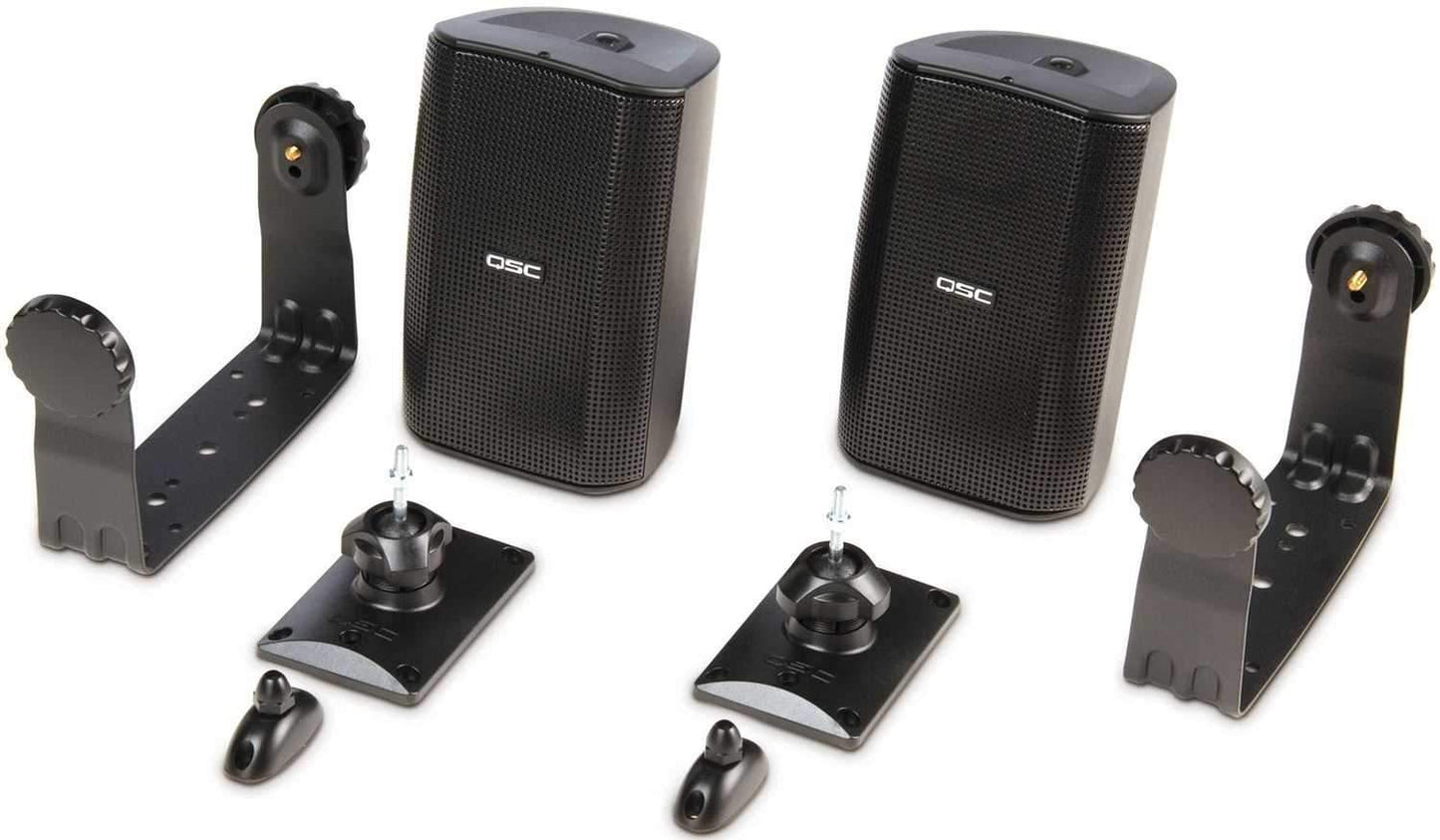 QSC AD-S32T-BK 3-Inch 2-Way Wall Mount Speakers Black (Pair) - ProSound and Stage Lighting