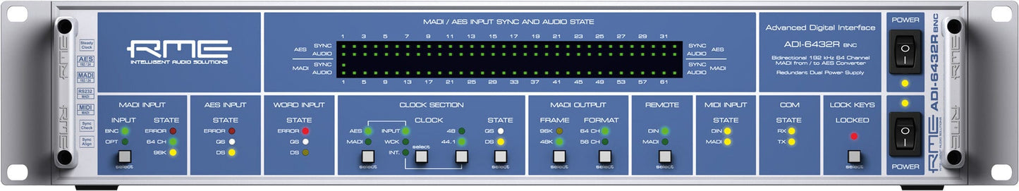 RME ADI6432 R BNC Single-Mode 24 Bit / 192 Kilohertz 2x64-Channel MADI to AES Converter - PSSL ProSound and Stage Lighting
