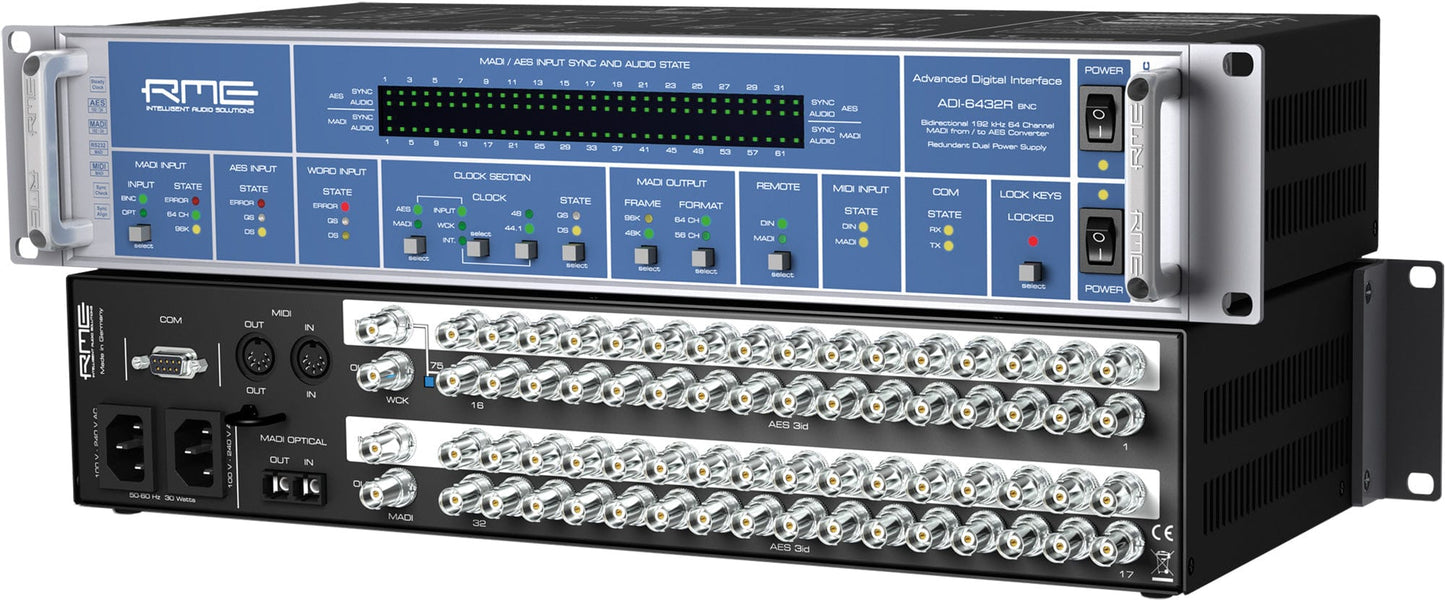 RME ADI6432 R BNC Single-Mode 24 Bit / 192 Kilohertz 2x64-Channel MADI to AES Converter - PSSL ProSound and Stage Lighting