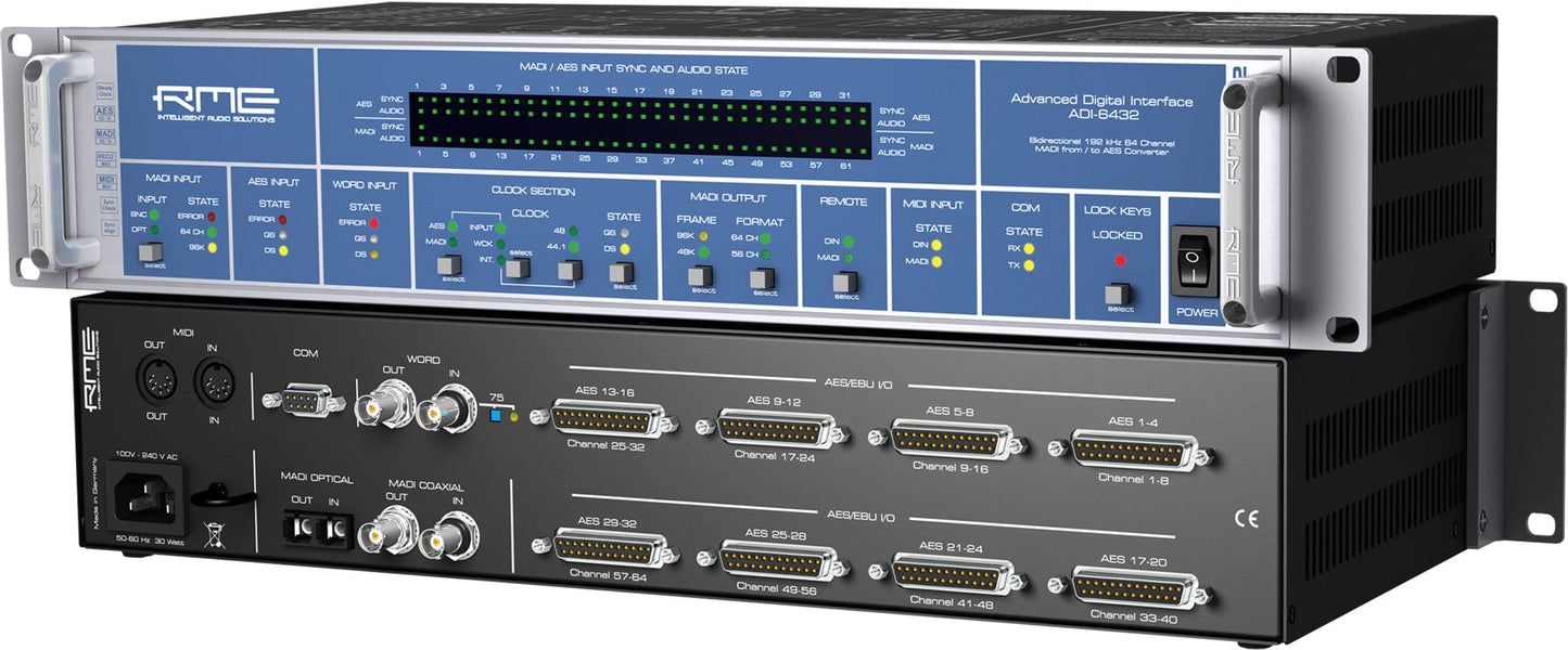 RME ADI6432 R 24 Bit / 192 Kilohertz 2x64-Channel MADI to AES/EBU Converter - PSSL ProSound and Stage Lighting