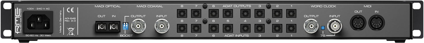 RME ADI648 24 Bit / 96 Kilohertz 2x64-Channel MADI to ADAT Converter - PSSL ProSound and Stage Lighting