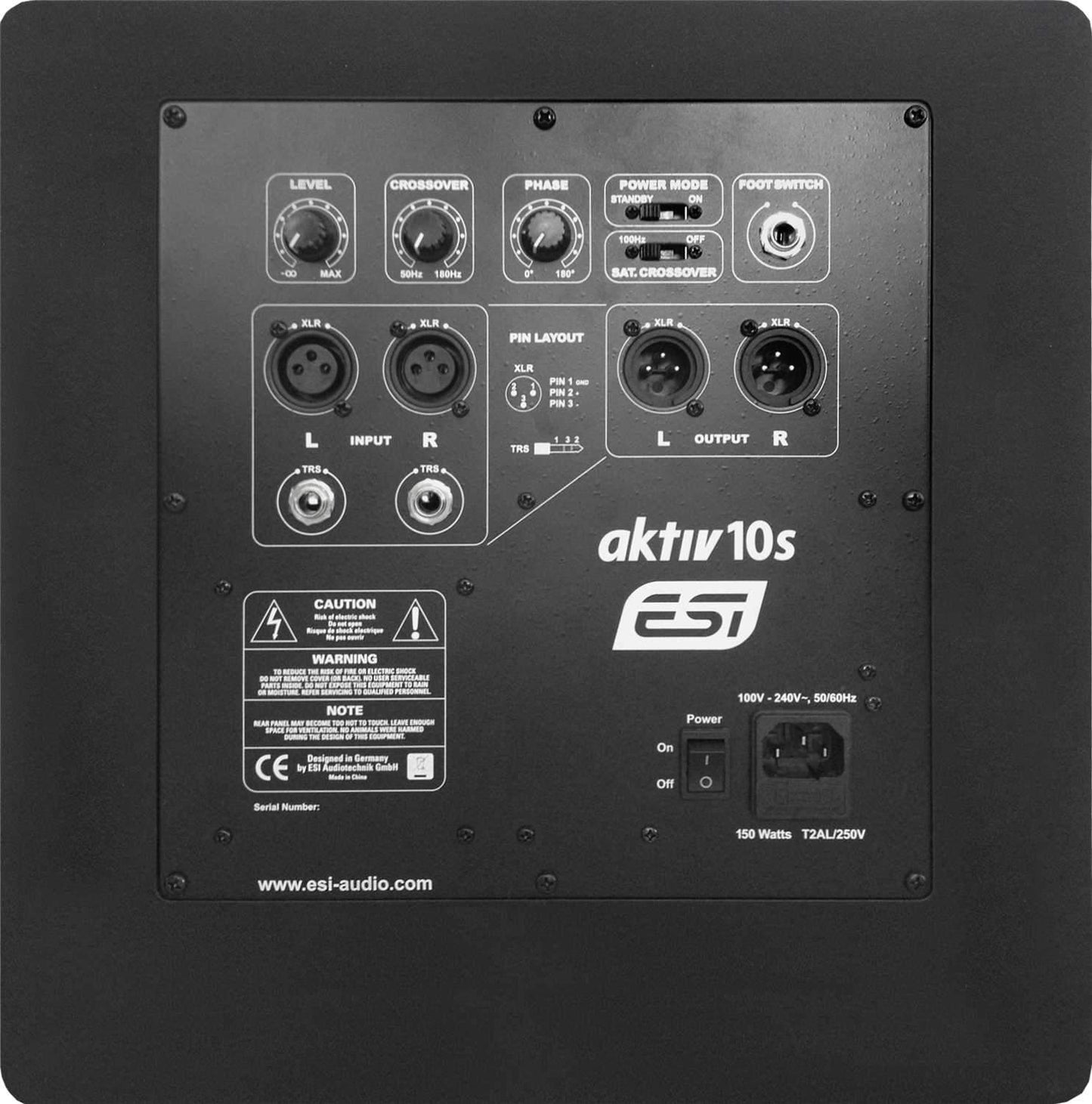 ESI aktiv 10s 10-Inch Powered Studio Monitoring Subwoofer - ProSound and Stage Lighting