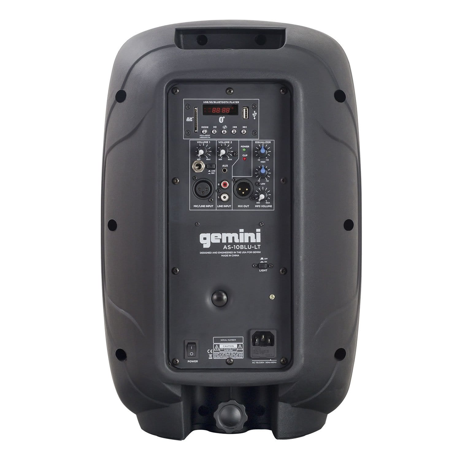 Gemini AS-10BLU-LT Bluetooth Speaker with Lights - ProSound and Stage Lighting