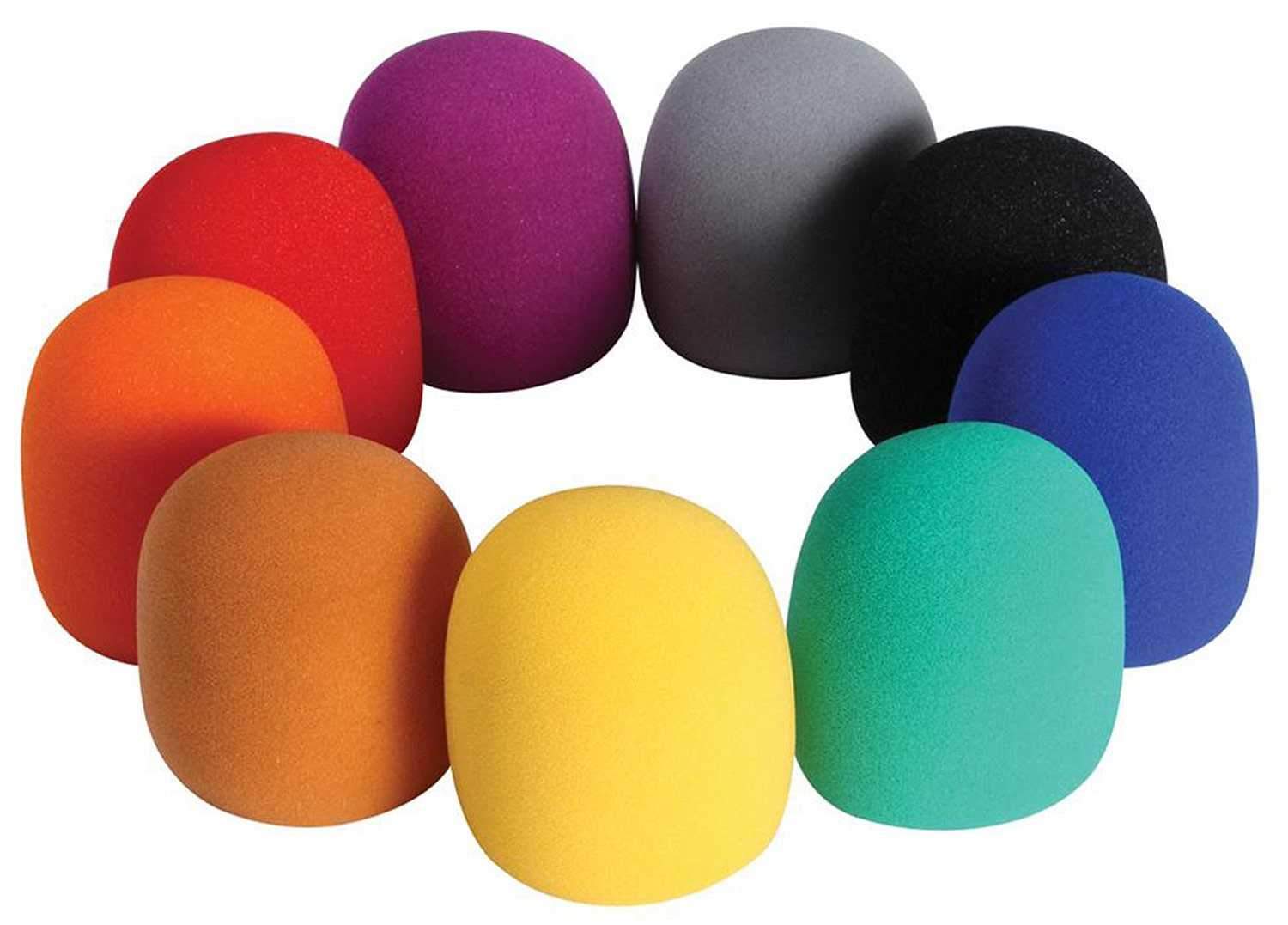 On-Stage Color Microphone Windscreen 9 Pack - ProSound and Stage Lighting