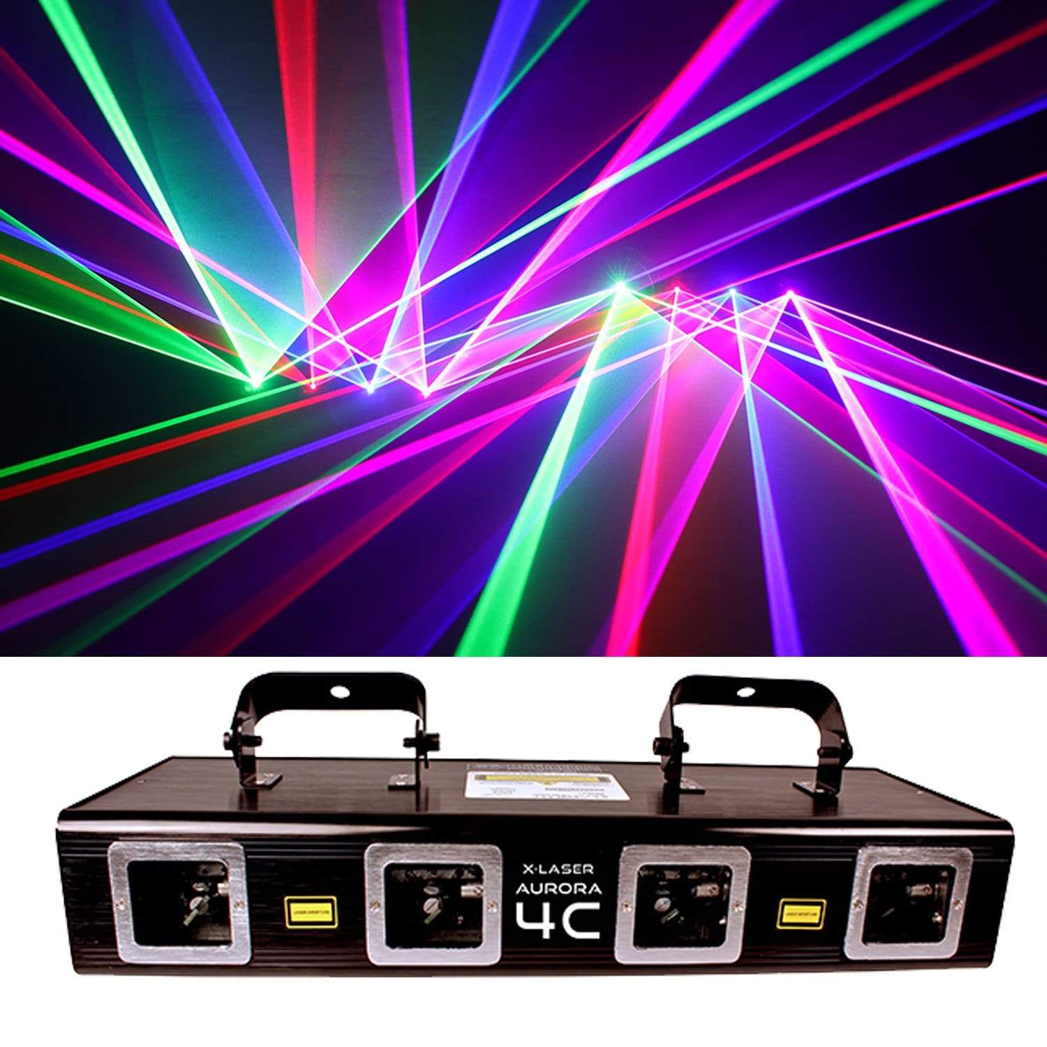 X-Laser Aurora 4C Quad Aperture DMX RGBM Laser Fixture - ProSound and Stage Lighting