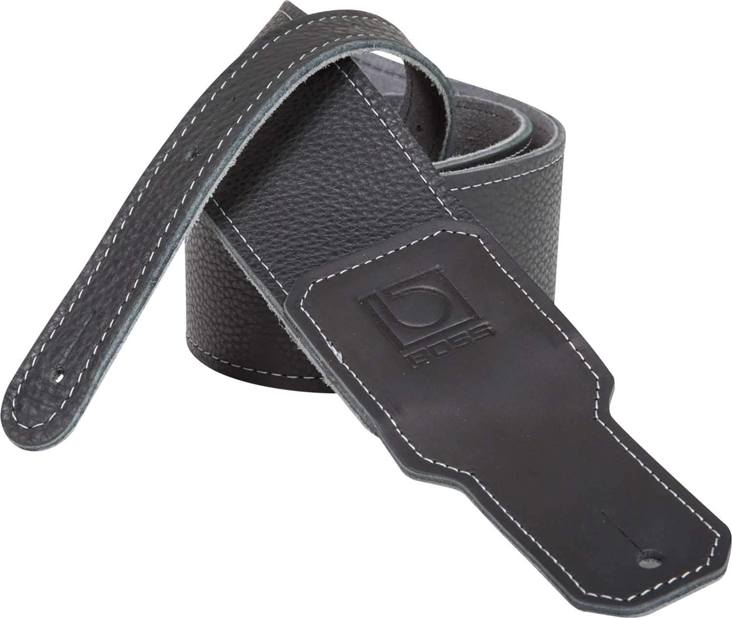 Boss BSL-30-BLK 3 inch Black Leather Guitar Strap - ProSound and Stage Lighting