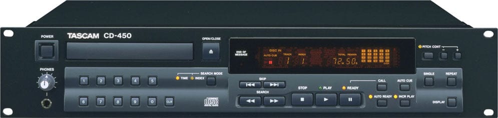 Tascam CD-450 Advanced Single Tray Rackmount CD Player - PSSL ProSound and Stage Lighting