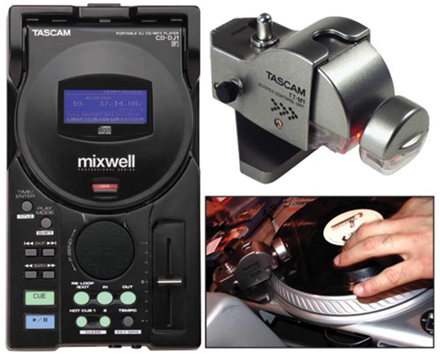 Tascam CD-DJ1 & TTM1 DJ PLayer Controller Package - ProSound and Stage Lighting