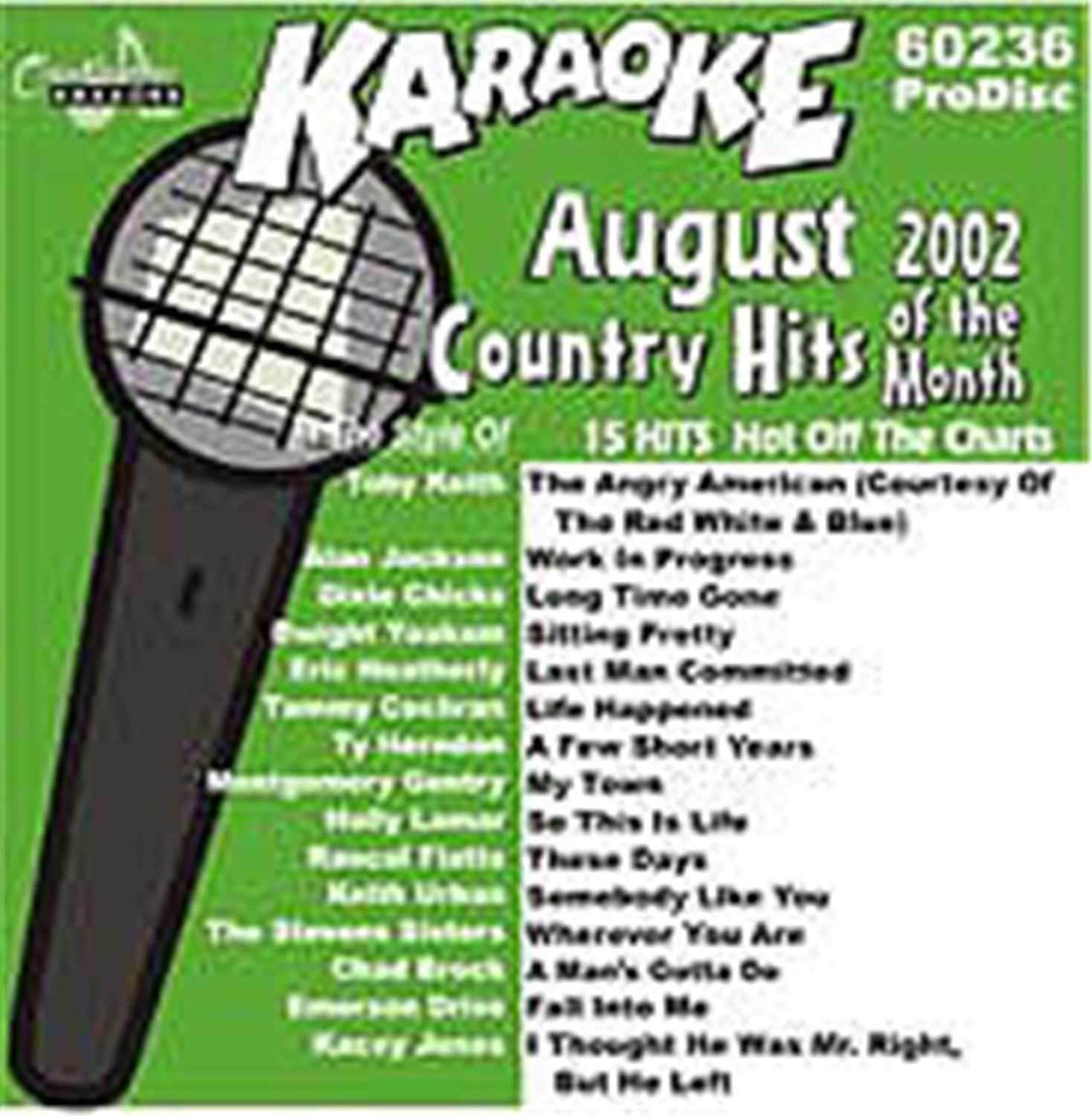 Chartbuster Karaoke August 2002 Country Hits - ProSound and Stage Lighting