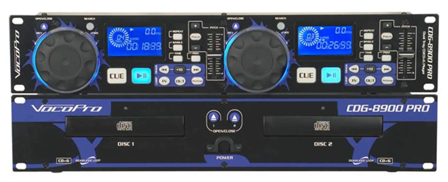 Vocopro CDG8900PRO Dual Deck CD CDG Media Player - ProSound and Stage Lighting