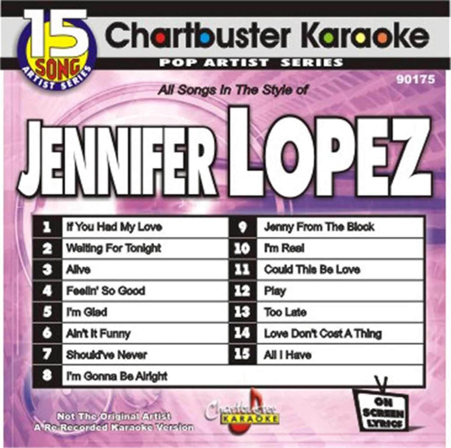 Chartbuster Karaoke Pro Disc Jennifer Lopez - ProSound and Stage Lighting