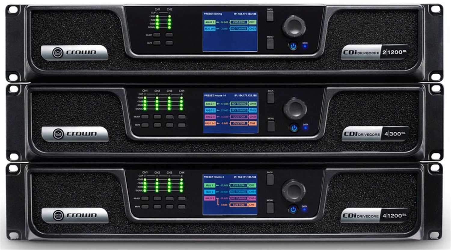 Crown CDi DriveCore 2-Channel 1200W Power Amplifier with BLU Link - ProSound and Stage Lighting