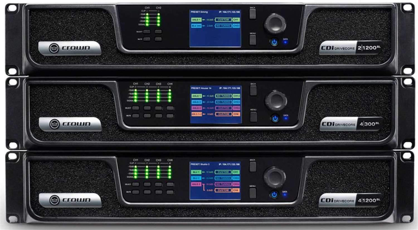 Crown CDi DriveCore 4-Channel 600W Power Amplifier with BLU Link - ProSound and Stage Lighting