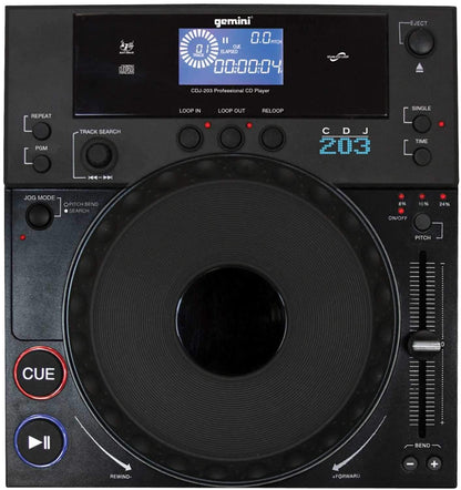 Gemini CDJ-203 Single Table Top CD Player - ProSound and Stage Lighting