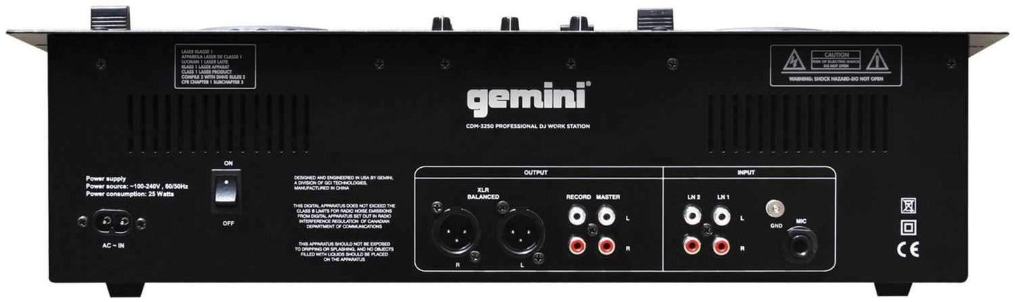 Gemini CDM-3250 Dual CD/MP3 Mixer Combo Player - ProSound and Stage Lighting
