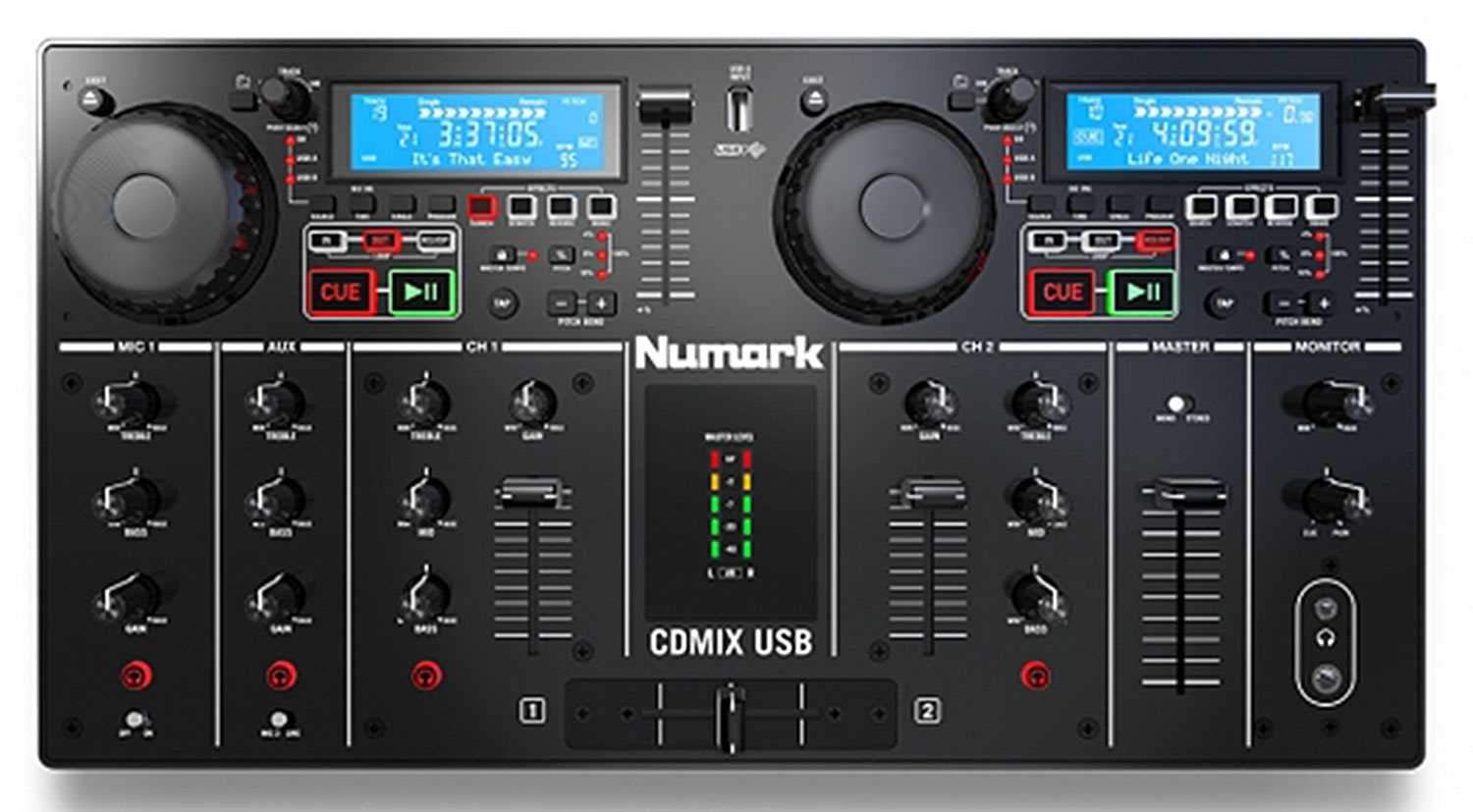 Numark CDMIX USB CD/MP3 Player & DJ Mixer Combo - ProSound and Stage Lighting