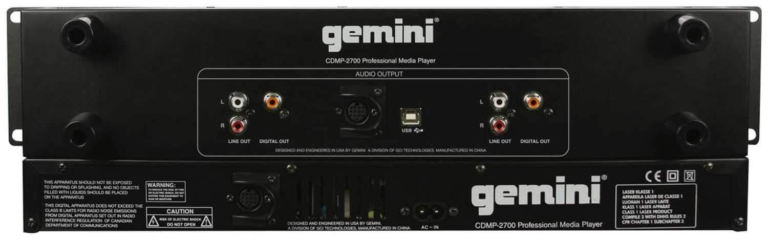 Gemini CDMP-2700 Dual CD/Media Player - ProSound and Stage Lighting