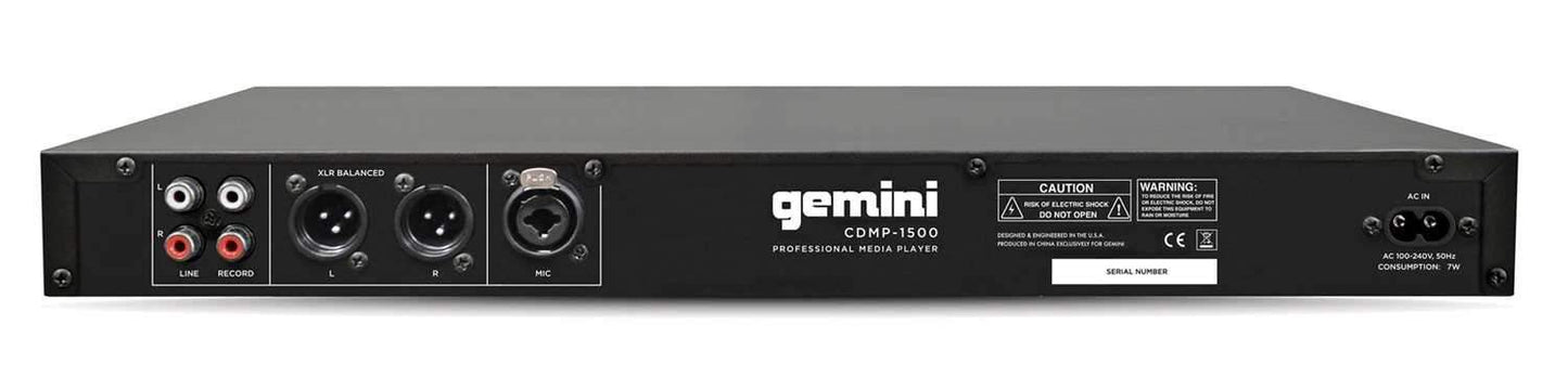 Gemini CDMP1500 19 in Rackmount CD MP3 USB Player - ProSound and Stage Lighting