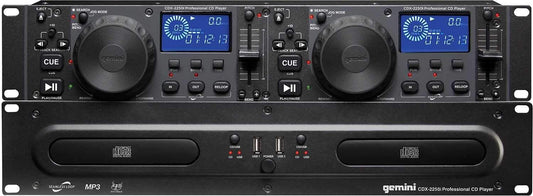 Gemini CDX-2250i Rackmount Dual CD Player with Dual USB Inputs - ProSound and Stage Lighting