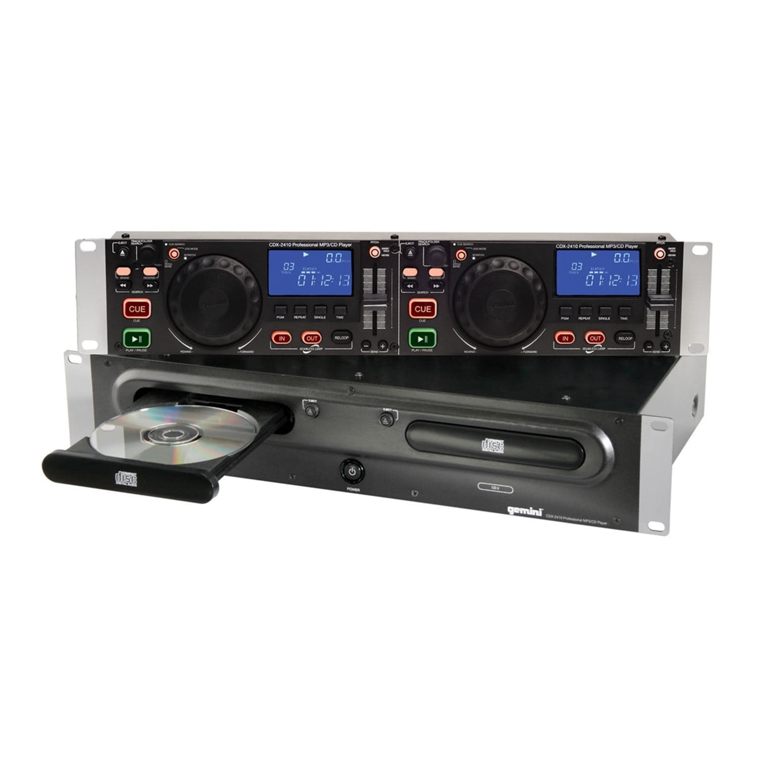 Gemini CDX-2410 Dual Rack Mount MP3/ CD Player - ProSound and Stage Lighting