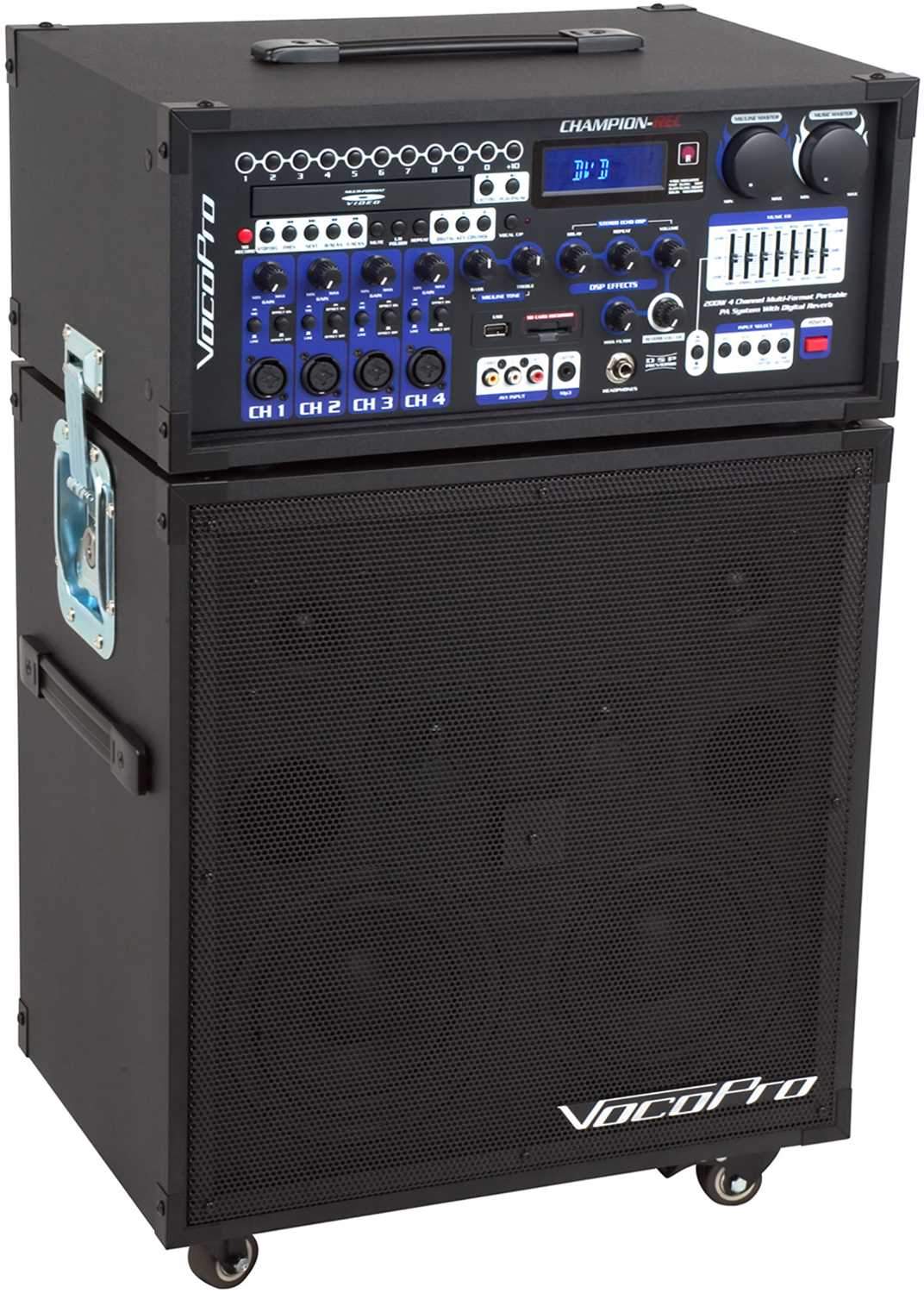 VocoPro CHAMPION-REC-3 200W Portable PA System - ProSound and Stage Lighting